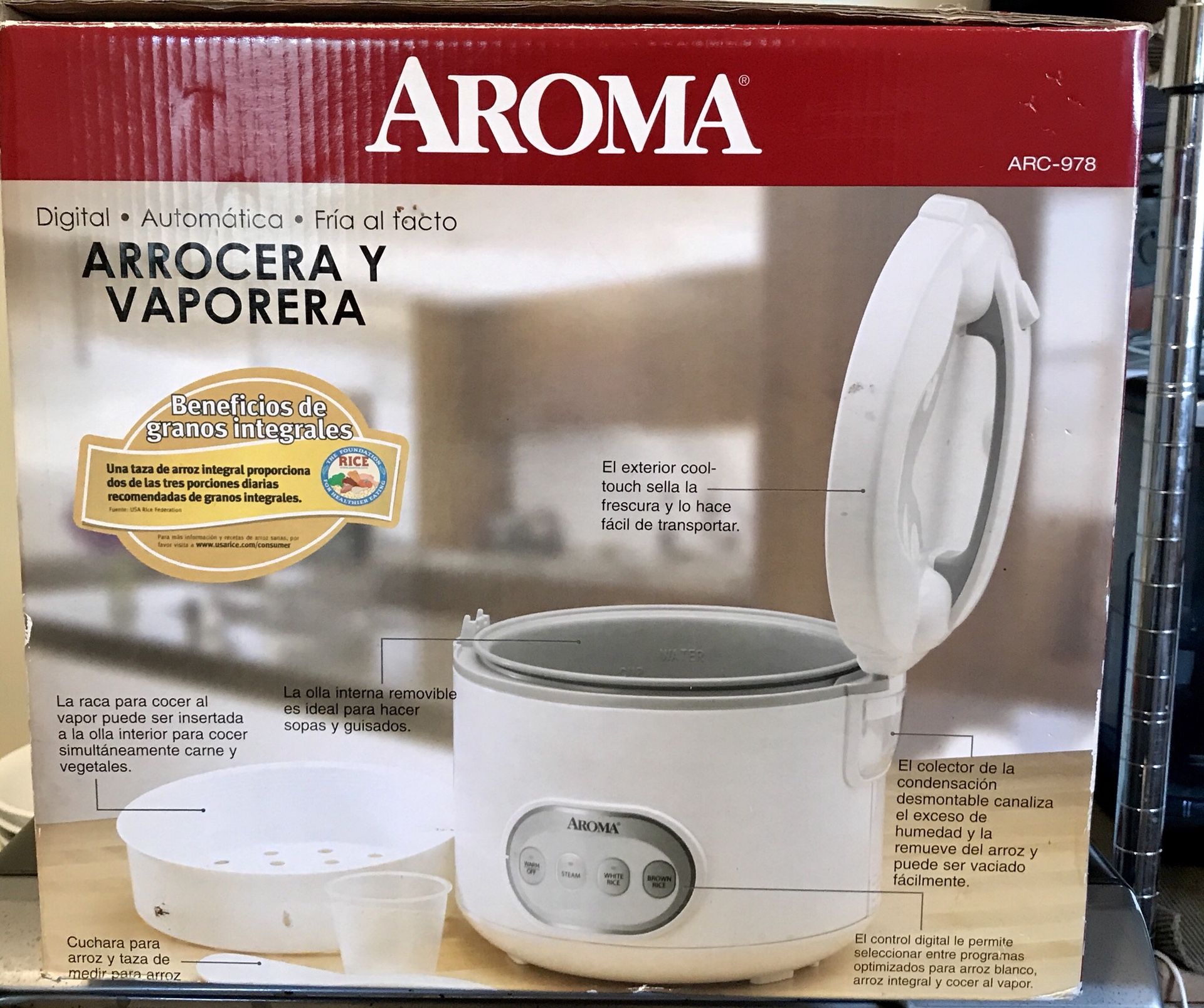 Aroma Housewares 8-Cup (cooked)/ 2 Quart Digital Cool-Touch Rice Cooker &  Food Steamer for Sale in Seattle, WA - OfferUp