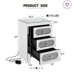 Mercer41 Glass Nightstand