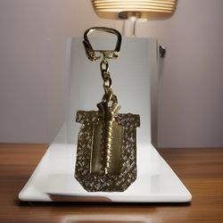 Vintage Novelty Key Chain Goldtone Screw U Clasp Chain Funny Rude Accessory FU