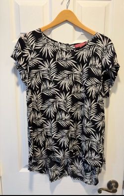 Rose & Thyme black & white palm leaf top women’s size XL clothes - Simi Valley