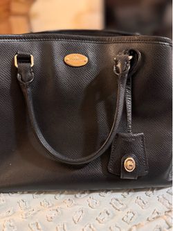 Coach Margot Carryall Satchel Crossbody Bag Navy Blue Leather