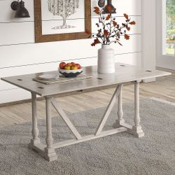 Weston Home Patterson Convertible Dining or Console/Sofa Table, White White - 