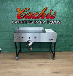 Plancha De 36” | 3 Charolas Baño María | Patas Desmontable | Incluye Manguera Y Regulador
