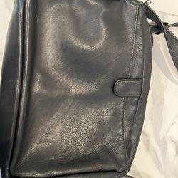 black leather bag