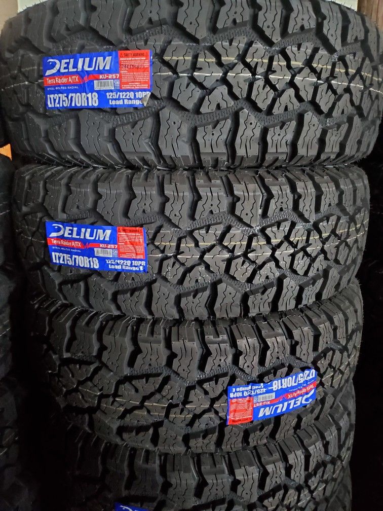 (4) 275/70r18 Delium A/T Tires 275 70 18 Inch AT 10-ply LT E Rated 33
