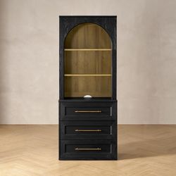 mopio Blake Storage Cabinet with Hutch, Sideboard Buffet Cabinet with Storage, Kitchen Pantry Organizer, Coffee Bar Station, Trophy Display Case with 