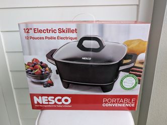 Brand New NESCO 12” Electric Skillet – Nonstick, Portable, Dishwasher Safe Lid