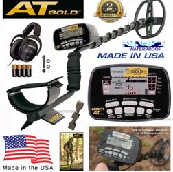 Garrett AT GOLD 18 kHz Metal Detector with 5" x 8" DD Searchcoil Finds GOLD