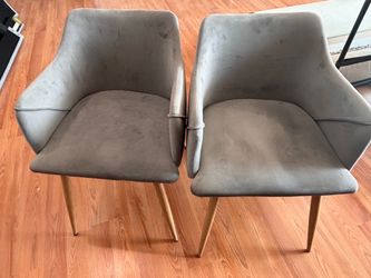 Set of 2 gray accent chairs