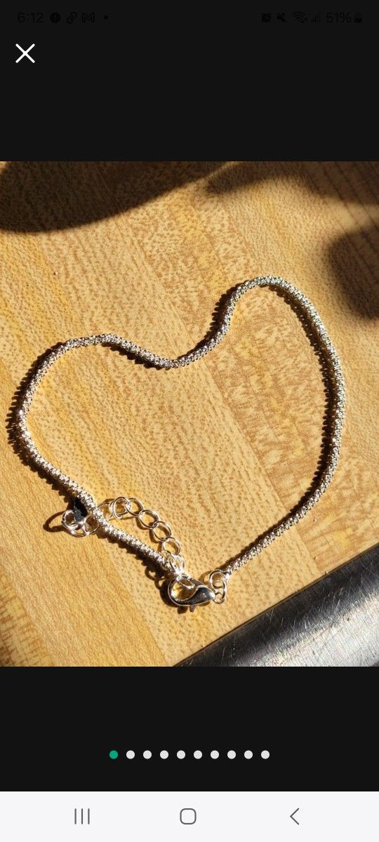 .925 Sterling Silver Ankle Bracelet Adjustable Anklets