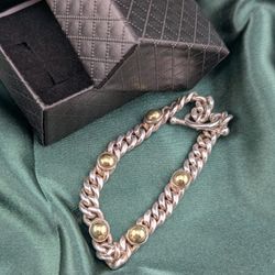 VINTAGE Miami Cuban Curved Link Toggle Bracelet 