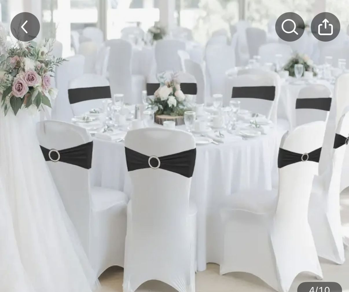 100pcs Spandex Chair Sashes Bands