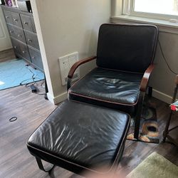 Leather Chair And Ottoman