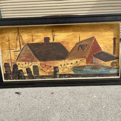 Vintage Oil Painting On Panel  Signed James Allen 