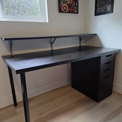 Wooden Desk With Detached Drawers 