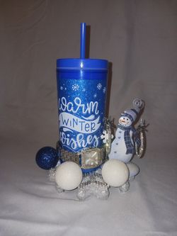 Silver Watch And Earrings With Festive Cup Gift Set