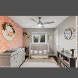 Pottery Barn Convertible Crib & Mattress With Changing Table Topper And Diaper Pail 