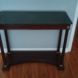Marble/Mahogany Console Table 