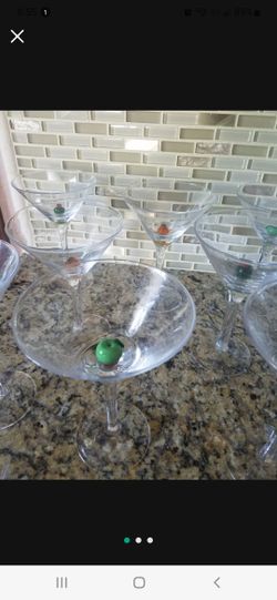 Martini Glasses with glass fruit decor