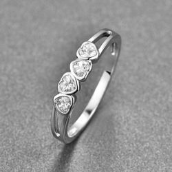 Diamond Heart Ring S925 Sz 6,7,8