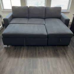Convertible Sleeper Sofa With Right Arm Facing Storage Chaise - $600 OR BEST OFFER