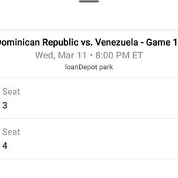 WBC Dominican Rep vs Venezuela.      Tkt  good seats