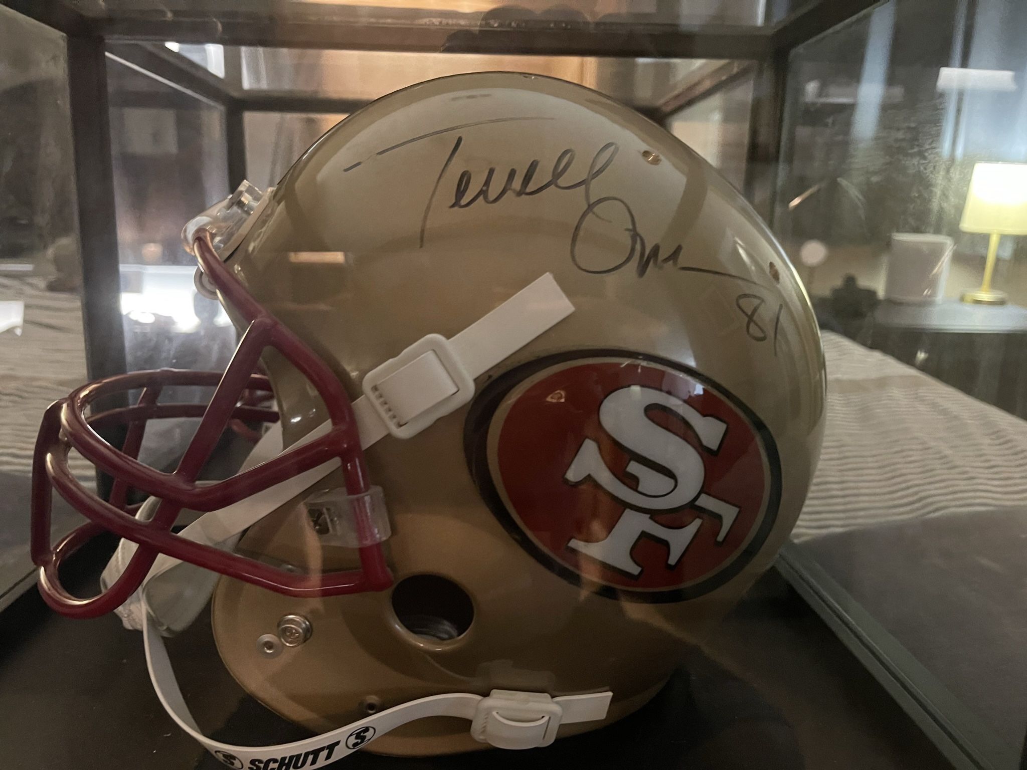 SF 49ers Terrell Owens Autographed Full Size Helmet