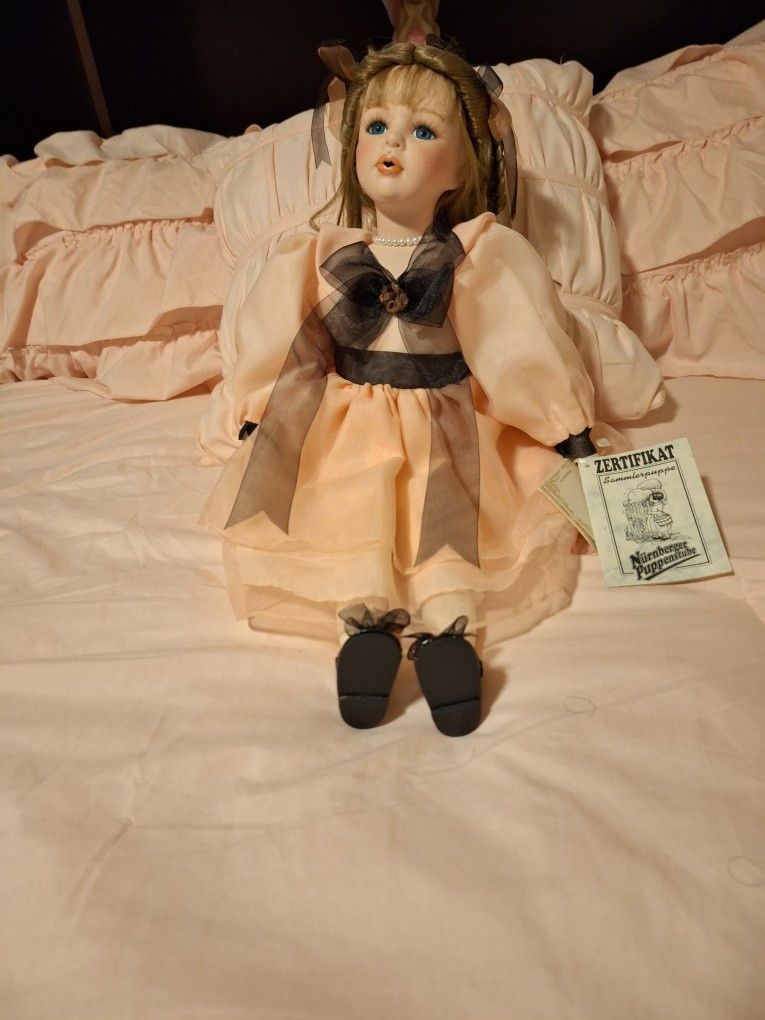 Doll Porcelain  with Certificate  (German)