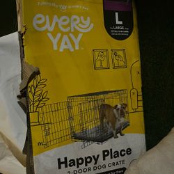 Every Yay L Happy Place 2 Door Dog Crate