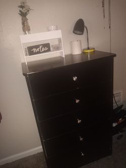 Dresser-black With Crystal Knobs