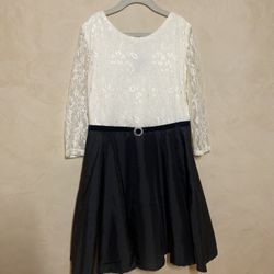 Amy Byer Lace A-Line Dress Bell Sleeves Rhinestone Christmas Holiday Sz 12