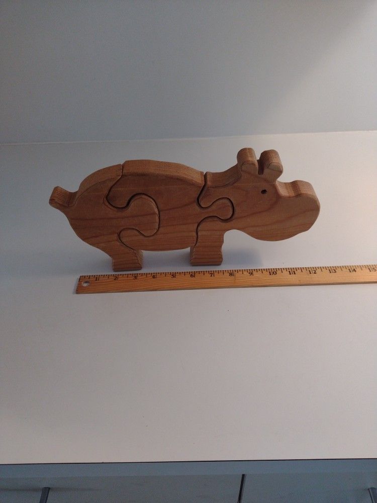 Wooden Hippopotamus Puzzle