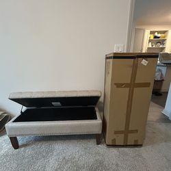 Beige Storage Bench New In Box