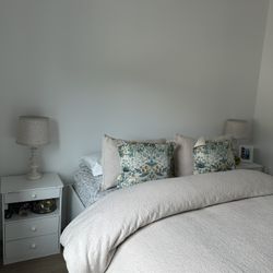 Queen Bed Frame + 2 Nightstands
