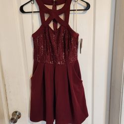 NEW Speechless Dress.  Size X Small.  Color is Wine & Nude.  Pockets in the front.  Bundle to save on shipping costs!  Please check out my other numer