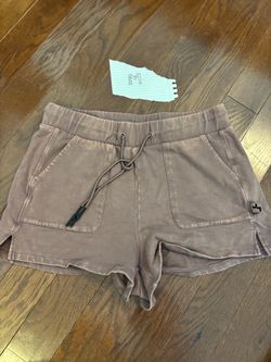 Washed Drawstring Casual Shorts Size M
