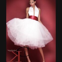 Beautiful Red and White Gown