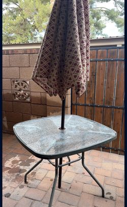 Outdoor Table And Umbrella 