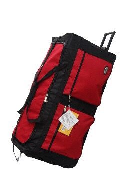 E-Z Roll 40" rolling Duffel- black/red