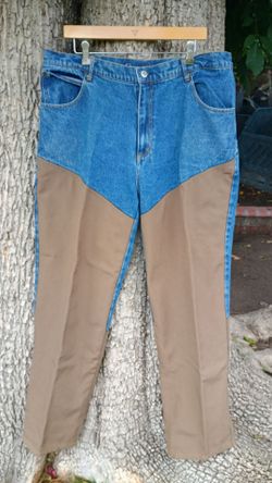 Men's Two-Tone Denim and Canvas Hunting Pants