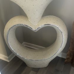 2 Heart Shaped Floor Statues