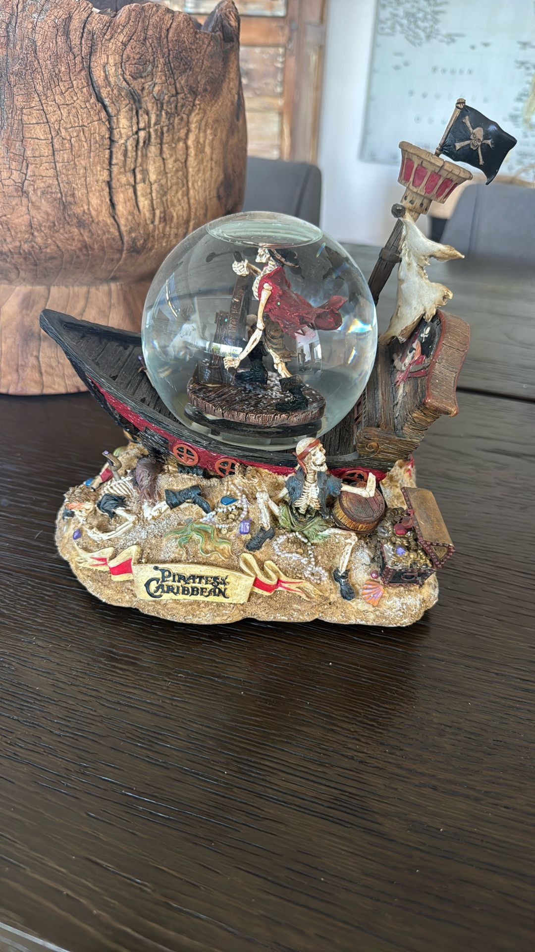 Disney Store Pirates Of The Caribbean Snow Globe And Music Box