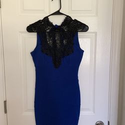 Windsor Mini Dress, Royal Blue, Women Size Small