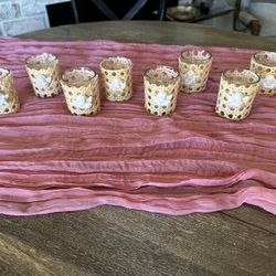 Rattan Cane & Cherub Ángel Tea Lights 