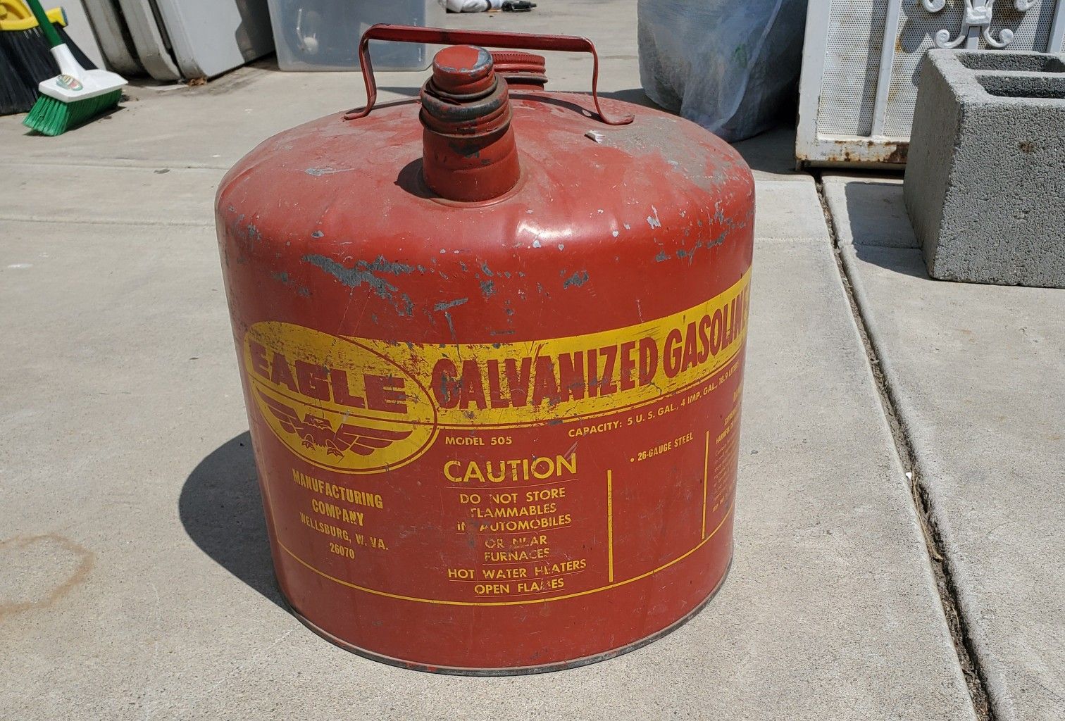 Eagle Galvanized Gasoline Can 5gal