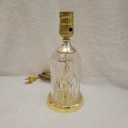 Vintage Cut Glass Table Lamp with Brass Base Vintage Crystal Table Lamp - Cut Glass - Brass Accents