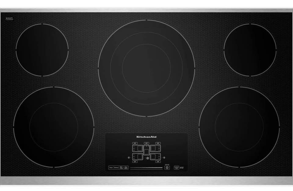 KitchenAid - 36" ELECTRIC COOKTOP WITH 5 RADIANT ELEMENTS AND TOUCH-ACTIVATED CONTROLS