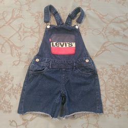 Levi's Denim Overall Cutoffs Shortall Girl's Size 8 Reg
