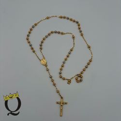 14KT TRI COLOR ROSARY
