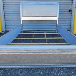 (FREE DELIVERY) Kanes Furniture Silver Glam Queen Bed Frame 